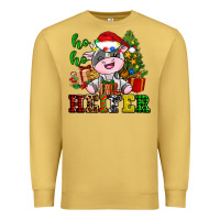 Antique Gold ho ho heifer little cute christmas cow Premium Sweatshirt - AdoDesignShop