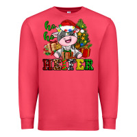 Cardinal ho ho heifer little cute christmas cow Premium Sweatshirt - AdoDesignShop