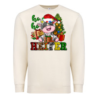 Sandshell ho ho heifer little cute christmas cow Premium Sweatshirt - AdoDesignShop