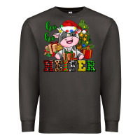 Smoke ho ho heifer little cute christmas cow Premium Sweatshirt - AdoDesignShop
