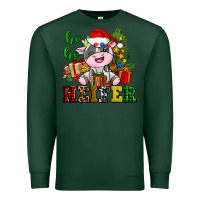 Sports Green ho ho heifer little cute christmas cow Premium Sweatshirt - AdoDesignShop