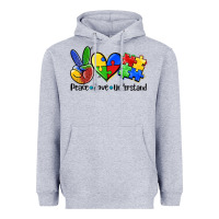 Heather Grey peace love  cure Heavyweight Hoodie - AdoDesignShop