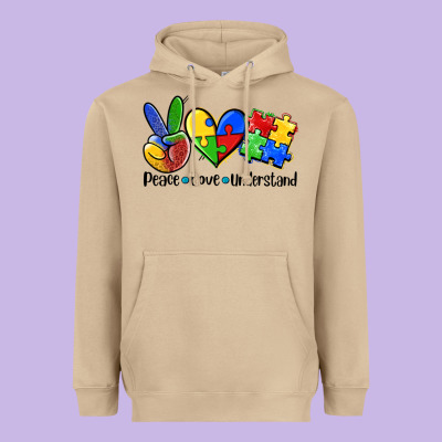 Peace Love  Cure Heavyweight Hoodie Designed By Adodesignshop