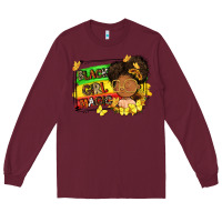 Burgundy black girl magic Long Sleeve Tee - FaDigitalArtStudio