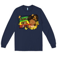 Navy black girl magic Long Sleeve Tee - FaDigitalArtStudio