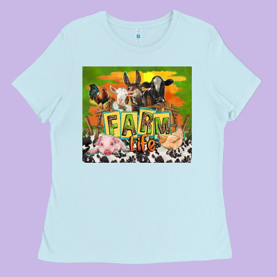 Farm Life With Animals Ladies Tee Designed By Tumblerdesignbyshophia