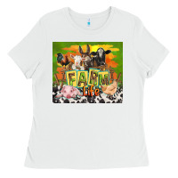 White farm life with animals Ladies Tee - TumblerDesignByShophia