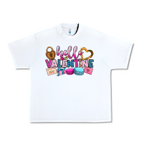 White hello valentine Urban Heavy Tee - OliviaCreatesArt