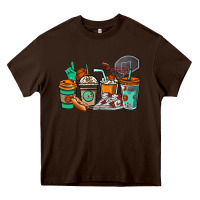Chocolate Brown Basketball coffee cups Heavy Core Tee - NancyCooperArtShop