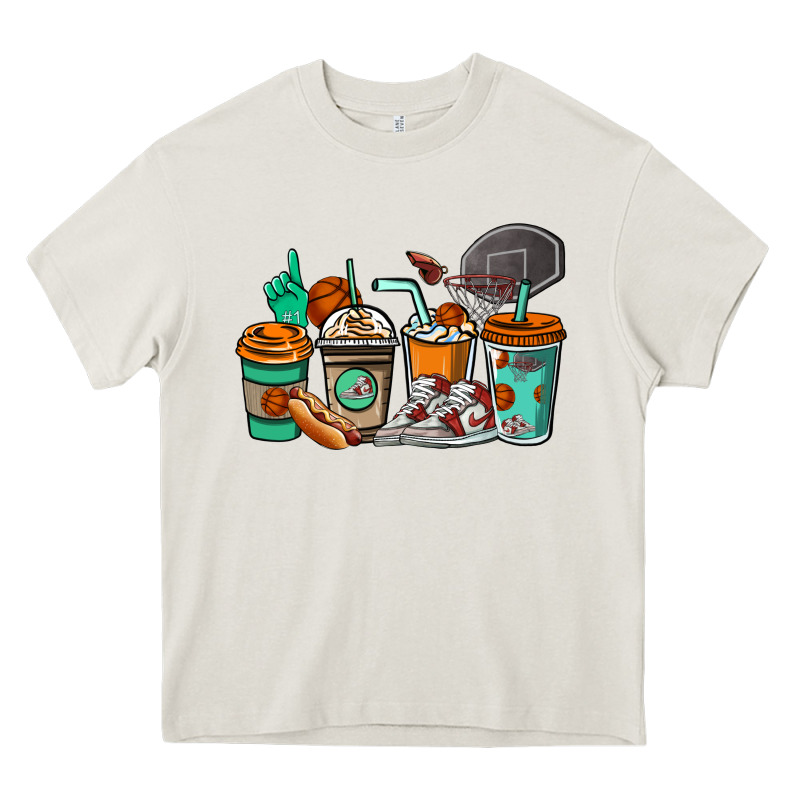 Basketball Coffee Cups Heavy Core Tee by NancyCooperArtShop | Teevron