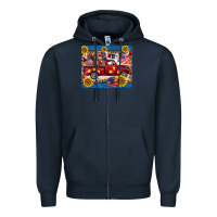 Navy 4th of july truck cow mousepad Zipper Hoodie - BarkalooDesign