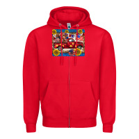 Red 4th of july truck cow mousepad Zipper Hoodie - BarkalooDesign