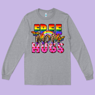 Free Mom Hugs Long Sleeve Tee Designed By Fadigitalartstudio