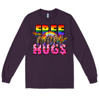 Plum Free Mom hugs Long Sleeve Tee - FaDigitalArtStudio