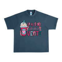 Midnight Navy v is for valentine venti coffee cup Urban Heavy Tee - OliviaCreatesArt