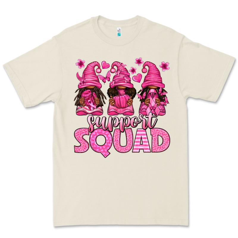 Breast Cancer Afro Gnomies Support Squad Premium Tee by texasbilliewilder | Teevron