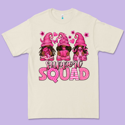 Breast Cancer Afro Gnomies Support Squad Premium Tee Designed By Texasbilliewilder