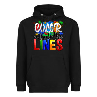 Black color outside the lines Heavyweight Hoodie - AdoDesignShop
