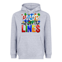 Heather Grey color outside the lines Heavyweight Hoodie - AdoDesignShop