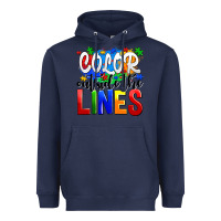 Navy color outside the lines Heavyweight Hoodie - AdoDesignShop