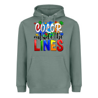 Sage color outside the lines Heavyweight Hoodie - AdoDesignShop