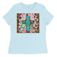 Baby Blue western he is risen with rabbit Ladies Tee - TumblerDesignByShophia