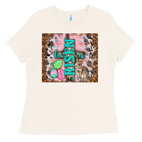 Western He Is Risen With Rabbit Ladies Tee | Teevron
