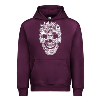 Mauve Wine Matching Family French Bulldog Dog Skull Costume Halloween Urban Hoodie - maiPhamDesign