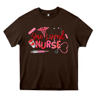 Chocolate Brown one loved nurse Heavy Core Tee - texasbilliewilder