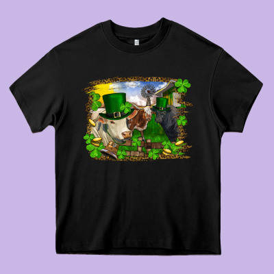 St Patrick's Day Cows Heavy Core Tee Designed By Ranaportraitstore
