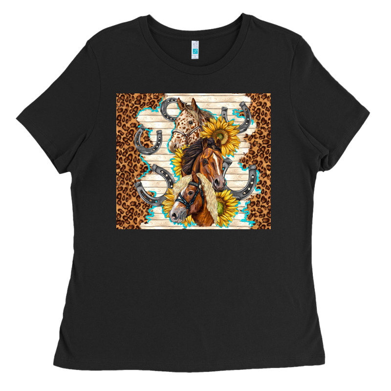 Horses With Sunflowers Ladies Tee by TumblerDesignByShophia | Teevron
