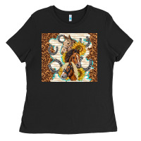 Black horses with sunflowers Ladies Tee - TumblerDesignByShophia