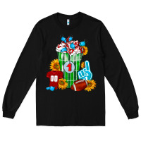 Black Football Frappe Long Sleeve Tee - FaDigitalArtStudio