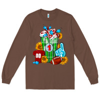 Chestnut Football Frappe Long Sleeve Tee - FaDigitalArtStudio