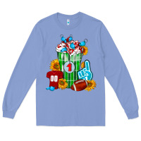 Colony Blue Football Frappe Long Sleeve Tee - FaDigitalArtStudio