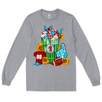 Heather Grey Football Frappe Long Sleeve Tee - FaDigitalArtStudio