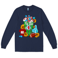 Navy Football Frappe Long Sleeve Tee - FaDigitalArtStudio