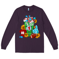 Plum Football Frappe Long Sleeve Tee - FaDigitalArtStudio