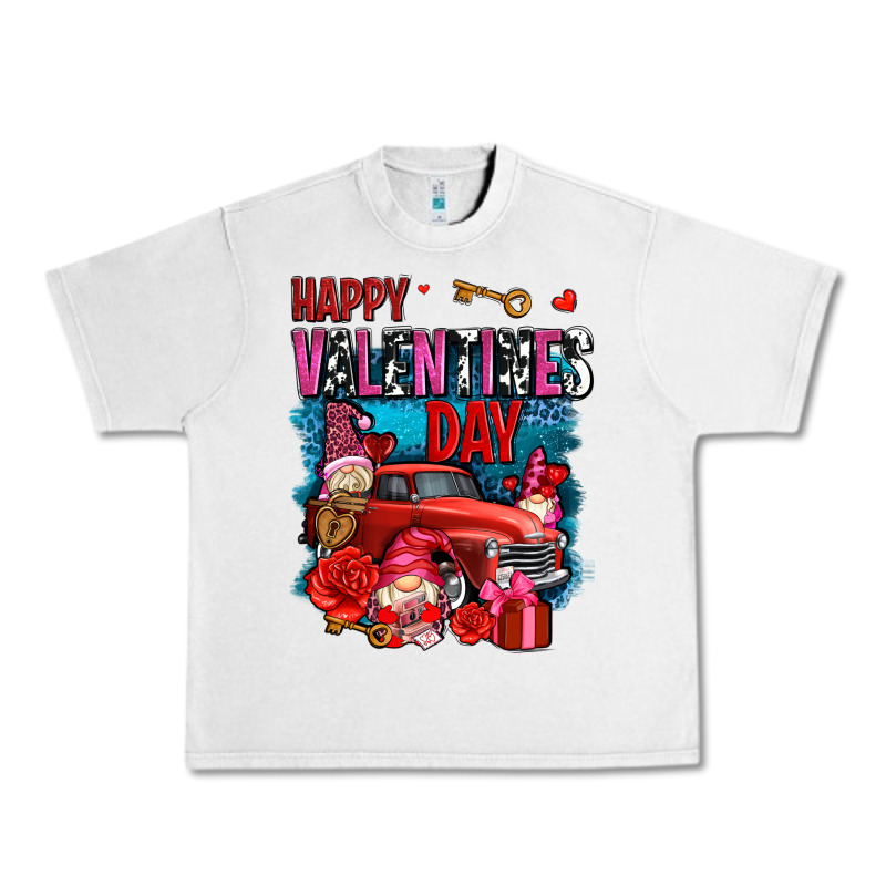 Happy Valentines Day With Gnomes And Truck Olivia Urban Heavy Tee by OliviaCreatesArt | Teevron