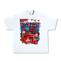 White happy valentines day with gnomes and truck olivia Urban Heavy Tee - OliviaCreatesArt