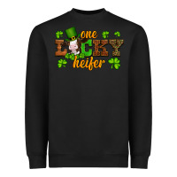 Black st patricks one lucky heifer baby cow Heavyweight Sweatshirt - Artiststas