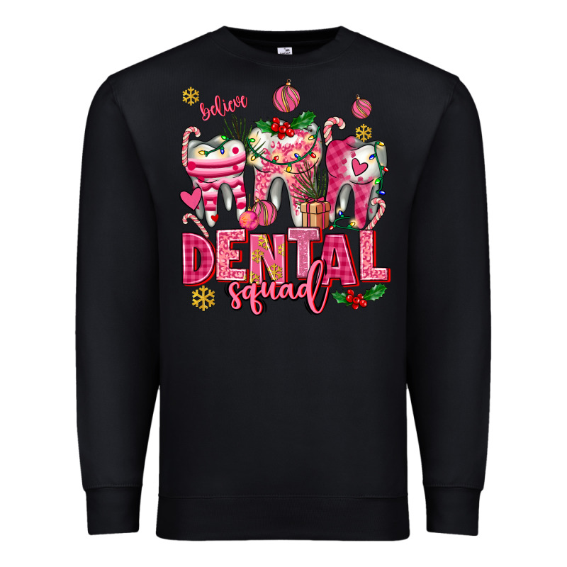 Pink Christmas Teeth Dental Squad Premium Sweatshirt by AdoDesignShop | Teevron