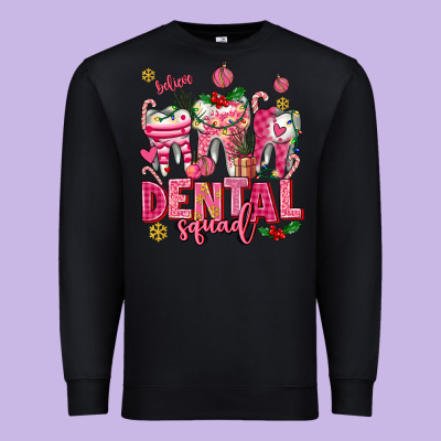 Pink Christmas Teeth Dental Squad Premium Sweatshirt Designed By Adodesignshop