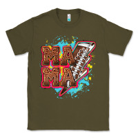 Army Green Mama Football lightning bolt Classic Tee - HowdyJamesFarm