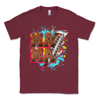 Burgundy Mama Football lightning bolt Classic Tee - HowdyJamesFarm