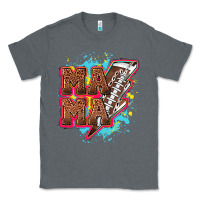 Charcoal Heather Mama Football lightning bolt Classic Tee - HowdyJamesFarm