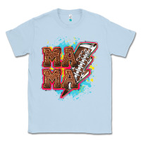 Dusty Blue Mama Football lightning bolt Classic Tee - HowdyJamesFarm