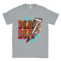 Heather Grey Mama Football lightning bolt Classic Tee - HowdyJamesFarm