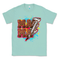 Seafoam Mama Football lightning bolt Classic Tee - HowdyJamesFarm