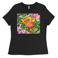 Black flamingo with leopard Ladies Tee - TumblerDesignByShophia